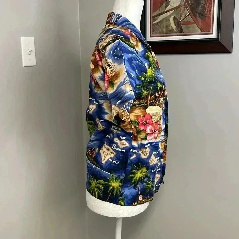 NEW NWT RJC Lahaina Hawaiian Shirt Cotton Large Made in Hawaii Vacation Cruise - Picture 4 of 7